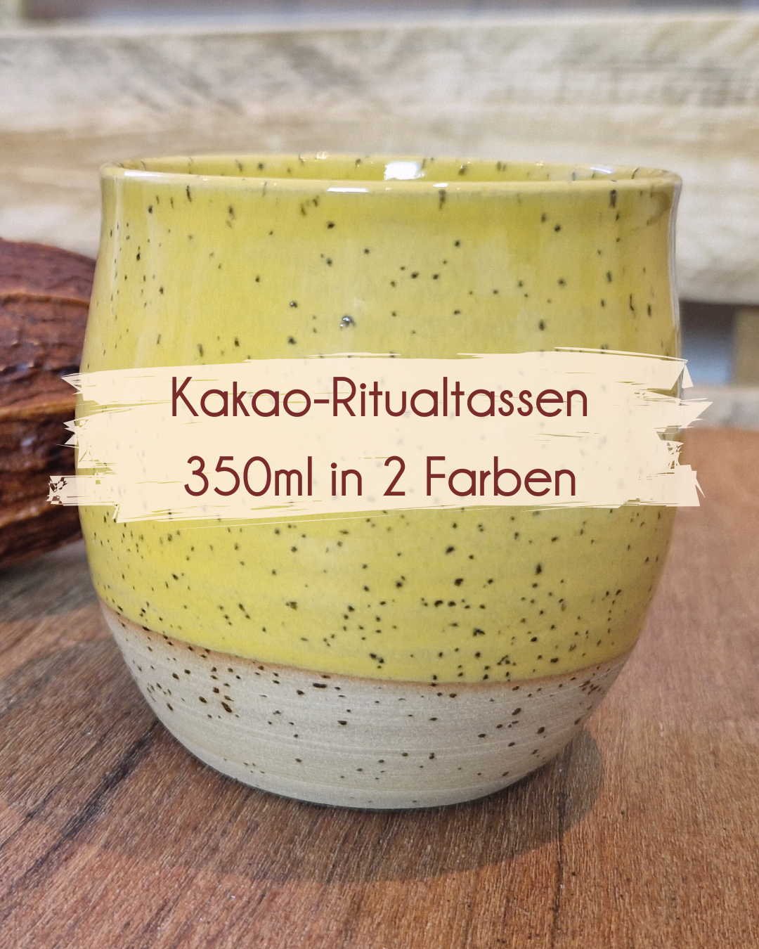 Kakaotasse groß gelb 350 ml